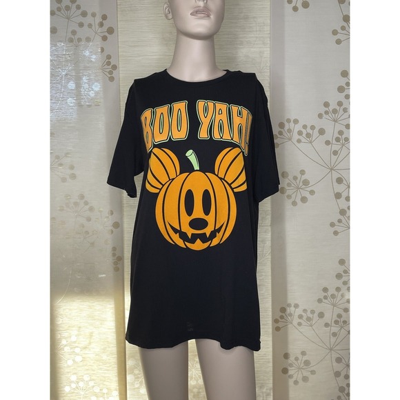 Disney Tops - Disney Mickey Mouse Glow In The Dark Halloween Boo Yah Shirt Size Medium